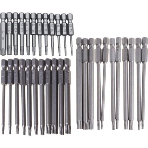 11/12pcs Tamper Proof Security Drill Bit Set Torx Screwdriver Flat Head 1/4" Hex New