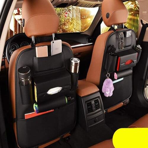 2 Pack Car Seat Back Storage Organizer Bag Universal PU Leather Multifunction Storage Box Stowing Tidying Pocket for Travel