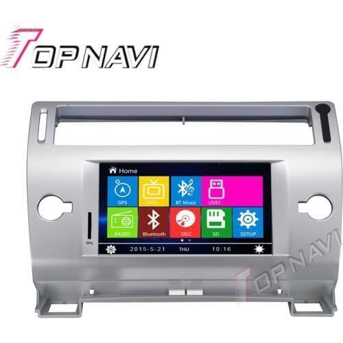 Topnavi Silver 7" Car DVD GPS For Citroen C4 Car Radio Multimedia Audio Stereo In Dash Wince System