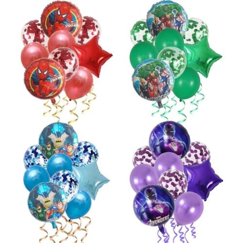 9Pcs Spiderman Latex Balloons Boy Super Hero Birthday Spider Man Party Decorations Happy Birthday Kids Toys Globos Supplies