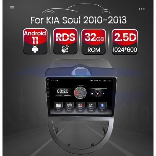 RDS Android 11 Car Multimedia Radio Player For Kia Soul 2010 2011 2012 2013 Steering Wheel Control Camera Mirror Link