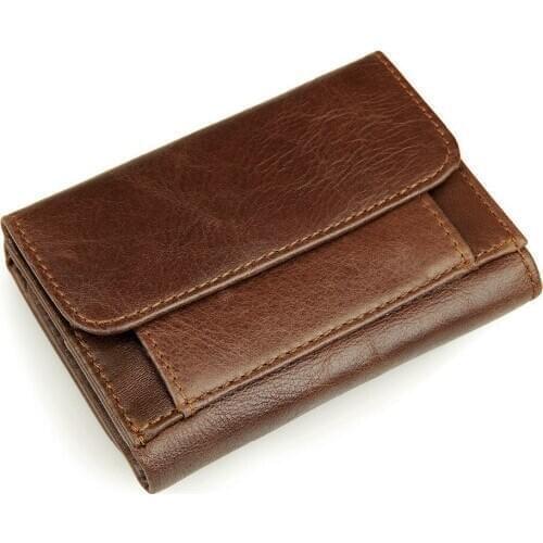 BETMEN Vintage Genuine Leather Men Wallets Short Casual Brand Wallet Purse with Coin Pocket
