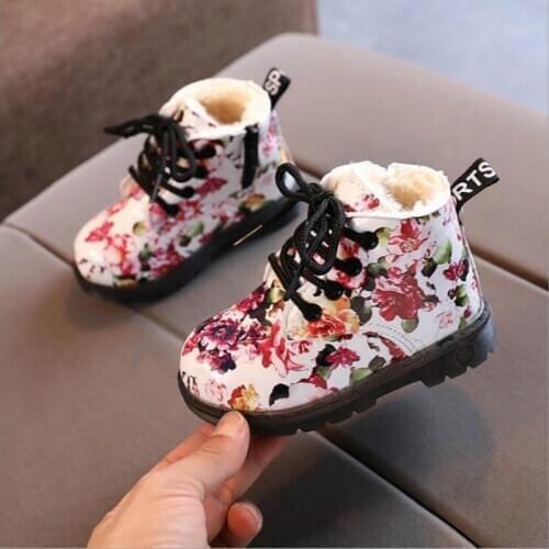 Girls Martin Boots 2020 New Winter Leather Boys Short Boots Ankle Waterproof Kids Snow Boots Fashion Childrens Shoes