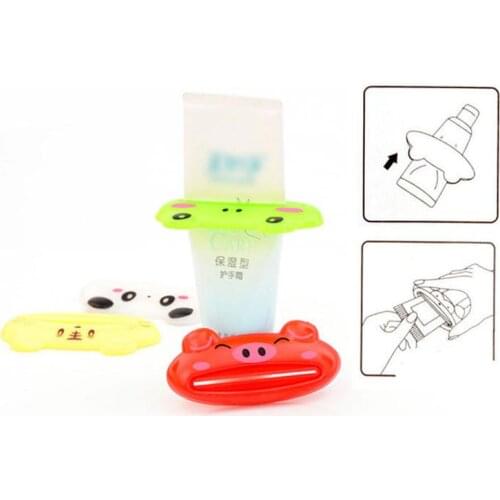 CartoonToothpaste Dispenser Rolling Holder toothbrush holder kitchen Bathroom decoration Accessories Toothpaste Dispenser