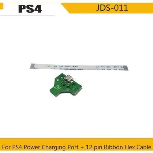 For PS4 Controller USB Charging Port Socket Circuit Board JDS-011 + 12 pin Ribbon Flex Cable Controller gamepad Repair Parts