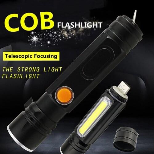 Mini Rechargeable LED Flashlight Use XPE COB Lamp Beads 500 Meters Lighting Distance Used For Adventure Camping Etc