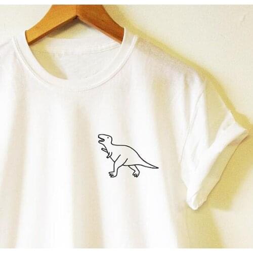 Dinosaur Pocket T-shirt Tee High Quality Casual Cotton tshirt Women Funny graphic t shirt summer style outfit tees drop ship