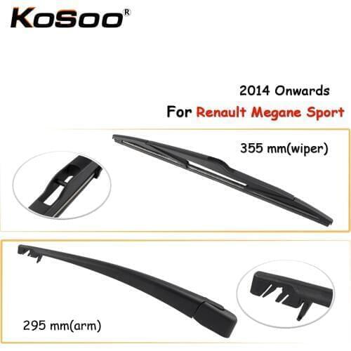 KOSOO Auto Rear Wiper Blade For Renault Megane Sport,355 mm 2014 Onwards Rear Window Windshield Wiper Blades Arm,Car Accessories