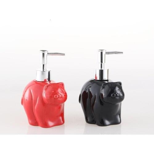 Creative Ceramic Cat Lotion Bottle Hand Sanitizer Press Bottle Household Bathroom Decoration Products Ceramic Lotion Dispenser
