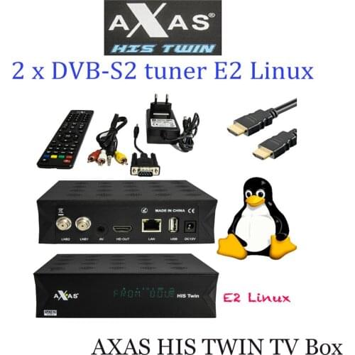 Best Full HD Satellite Receiver With 2x DVB-S2 SAT Tuner Installed With Axas HIS Twin Linux E2 Open ATV 6.4 TV Box stock now