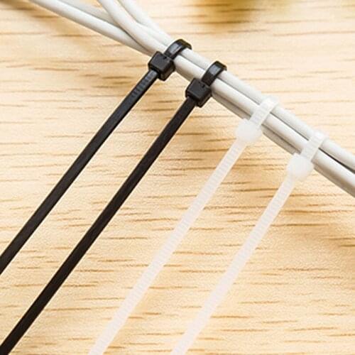 New 100Pcs/Pack Self-locking Nylon Cable Ties Nylon Fasten Zip Wire Wrap Strap Wire Binding Wrap Straps UL Certified Hot Sale