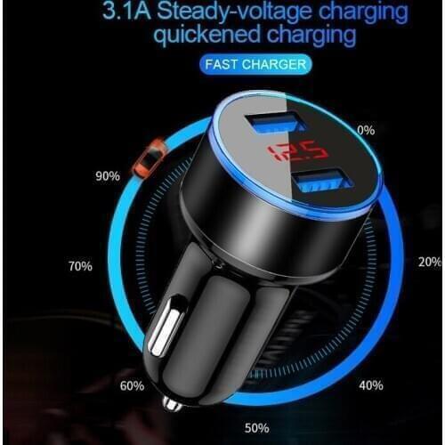 New LED Display Dual USB Car Charger for Volvo S40 S60 S80 XC60 XC90 V40 V60 C30 XC70 V70