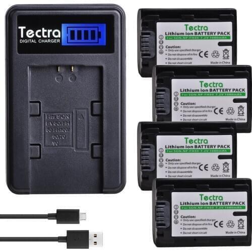 4pc NP-FH50 NP FH50 NPFH50 Batteries+LCD Charger for Sony A230 A330 A290 A380 A390 dcr-sr62 DCRSR200 DVD305