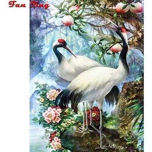 Full Square drill 5D DIY Diamond painting Red-crowned cranes Diamond Embroidery Mosaic Cross Stitch Rhinestone decor