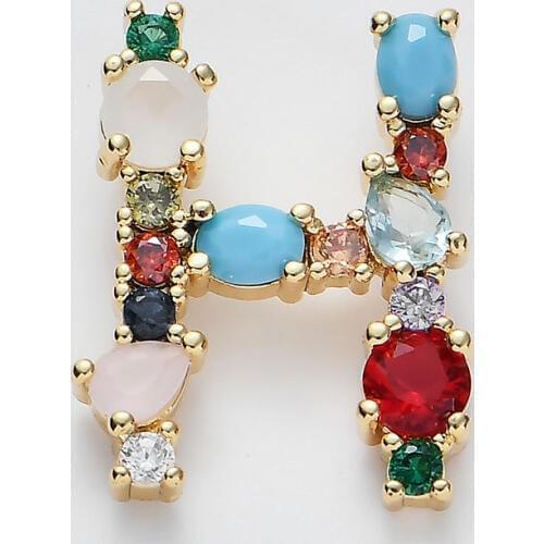 A complete set of sale 26 letters Copper zircon inlaid lettering pendant SLTN507