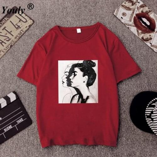 Korean Girl Printed Casual Loose T-shirt Top Women 2021 Fashion Basics Simple Street Style T-shirt Female Short Sleeve Tee Tops