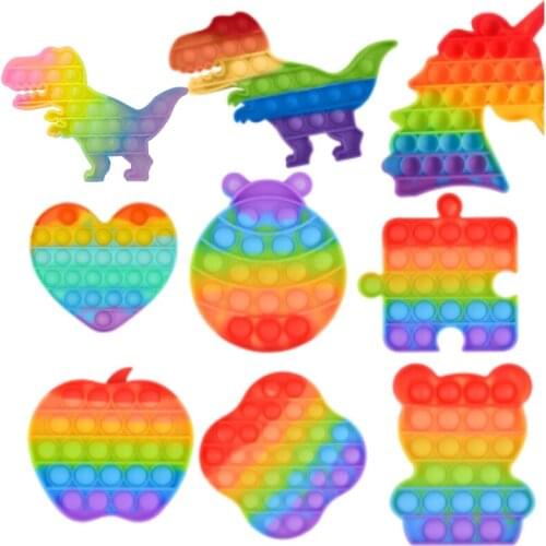 Push Rainbow Funny Pops Is System Bubble Pineapple Fidget Toys Autism Special Needs Sensory Anti-stress Relief Toy Kids Toys
