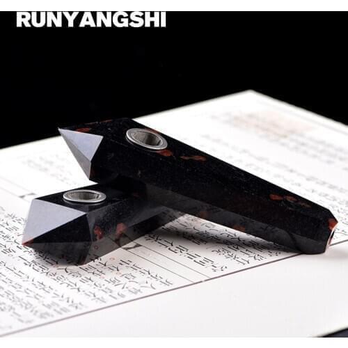 Runyangshi Crystal Smoking Pipe Strainer Quartz Stone Garnet Healing Wand 1 Pc Smoke Pipe High Quality YS23