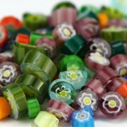 28g/Bag Mixed Beautiful Millefiori Glass Colorful Flower Fusing Glasses Microwave Kiln Accessories for DIY Craft Decoration