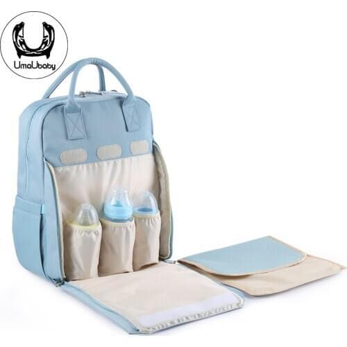 UmaUbaby Diaper Bag Fashion Waterproof Multi-Function Large-Capacity Mommy Bag Milk Bottle Insulation Travel Maternal Backpack