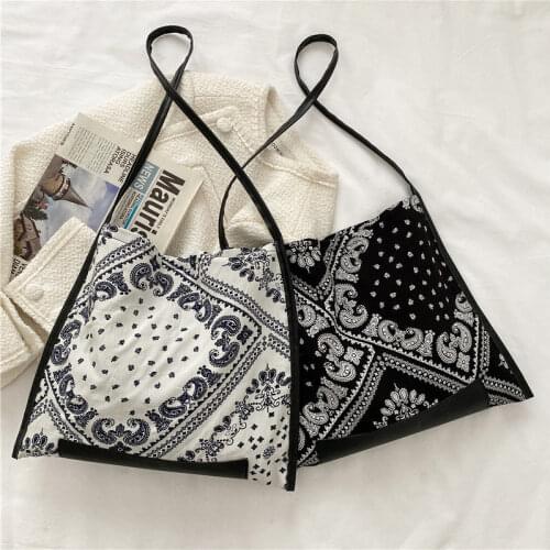 Crossbody Bag Shoulder Bag Female Tote Bag Designer Handbag Women Simple Canvas Retro Print Fashion 2021 New Trend High Capacity