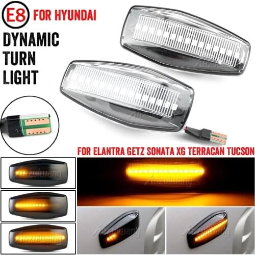 2pcs LED Dynamic Side Marker Turn Signal Blinker Flowing Water Blinker Flashing Light For Hyundai Coupe (GK) 2002-2008