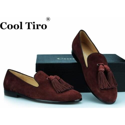 Baratos shoes for men spring and autumn BROWN flannelette tassel wedding dress loafers big size 38-46 multicolor style WITH BOX