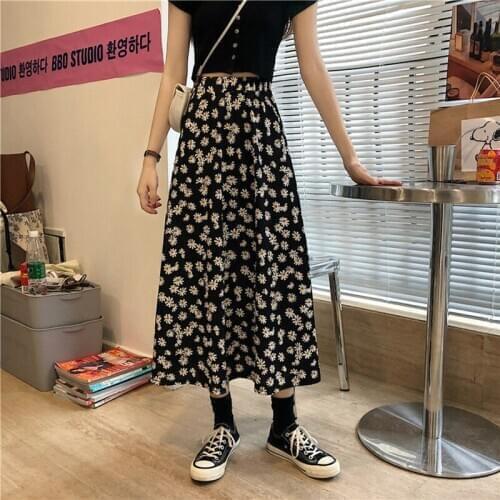 Юбка skirt womens skirts woman jupe femme long faldas mujer moda 2020 summer flower print girl clothing