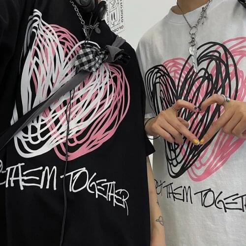 Women crop top female Shirts y2k cotton short-sleeved oversized T-shirt for men Korean style loose couple blouse clothes t shirt