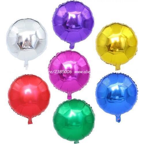 10pcs/lot 18inch round shape balloon pure color foil ball Birthday wedding party decoration inflatable balloons 45*45cm