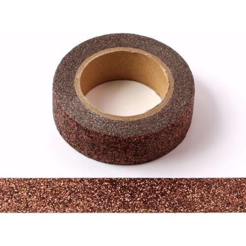 10pcs/Lot Brown powder Washi Tape Glitter Japanese Stationery 15mm* 5meter Kawaii Paper Scrapbooking Tools Decorative Tape Mask