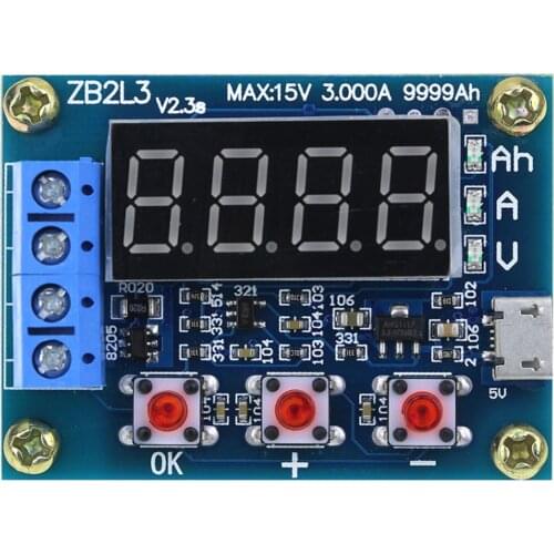1.2v 12v zb2l3 18650 li-ion lithium battery capacity tester + lead-acid resistance battery capacity discharge meter tester