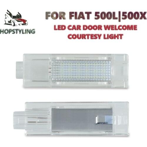 2Pcs LED Car Side Door Welcome Light Courtesy Lamps For Dodge Challenger 08-20 Fiat 500L 119 500X 334 Punto 12-20 # 60665239