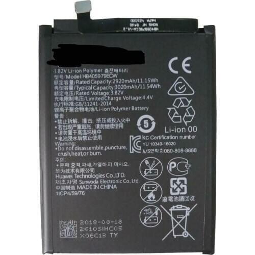 BATERIA ORIGINAL PARA HUAWEY Y6 2018 REF HB405979ECW 2920MHA ENVIO GRATIS
