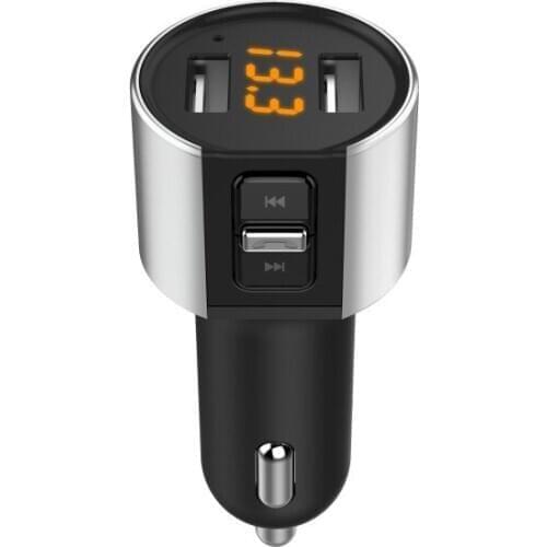 Bluetooth Car Kit Handsfree FM Transmitter Wireless A2DP Support USB Disk MP3 Player Dual USB 5V/3.4A Car Charger