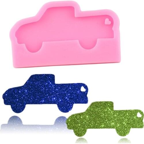 Shiny Car Silicone Molds For DIY Truck Key Ring Epoxy Resin Mold DIY Craft Keychain Pendant Decoration Polymer Clay Moulds