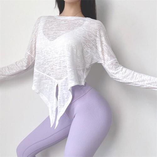 Quick Dry Women Yoga Active Wear Top Sport T Shirts Fitness Clothes Long Sleeve Yoga Shirt Gym And Running Sports Top