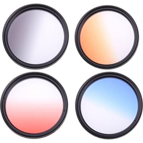 SLR Camera Gradient Lens Four-piece Gradient Gray Gradient Red Gradient Blue Gradient Orange Send Storage Bag