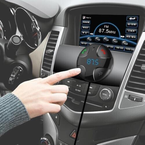 Dual USB Multifunctional Hands-Free Call Car Charger FM Transmitter Music Player