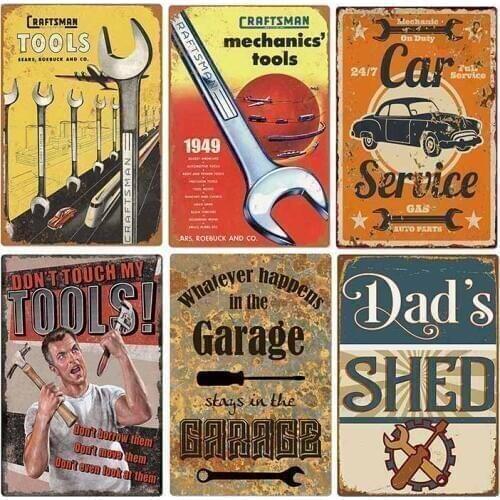 Tools Rules Metal Signs Vintage Garage Plaque Pub Bar House Repair Shop Wall Decoration Art Poster Home Decor 20*30cm