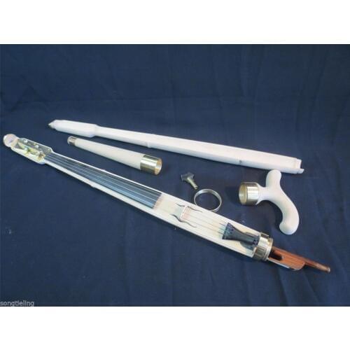 Copy of old WHITE Walking Stick Cane Violin -Violon Pochette Canne