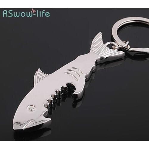 Creative Gift Metal Keychain Shark Beer Bottle Opener Wedding Favor For Summer Party Theme Bottle Opener