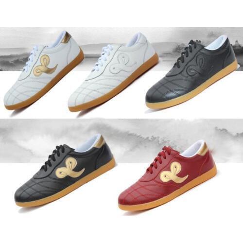 Unisex Spring&summer kids&Adult cowhide true leather kung fu auspicious clouds shoes Martial arts tai chi wushu sneakers