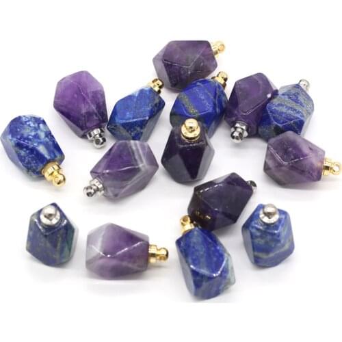 Hot Selling Perfume Bottle Pendant Natural Stone Section Semi-Precious For Jewelry Making Charms DIY Necklace Accessory