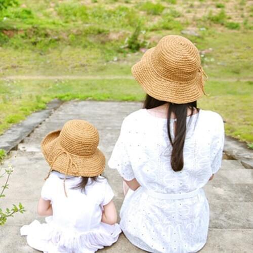 1 Piece Mother And Daughter Sun Hat Girls Kids Straw Hat Baby Accessories Kids Summer Sand Beach Newborn Photography Props
