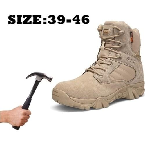 2019 Mens Military Tactical Boots Waterproof Hiking Combat Boots Army Side Zip Work Safety Jungle Boots 35-47