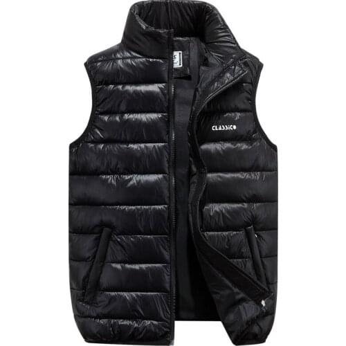 Winter Mens Jacket Sleeveless Soild Vest Big Sizes Autumn Casual Warm Thick Coats Male Cotton-Padded Fashion Men Waistcoat Vest