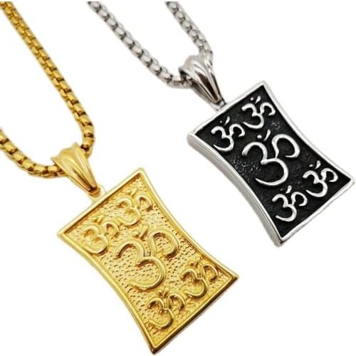 New arrival 316 stainless steel hip hop necklace mysterious rune tablet necklace pendant for mens fashion jewelry CAGF0204