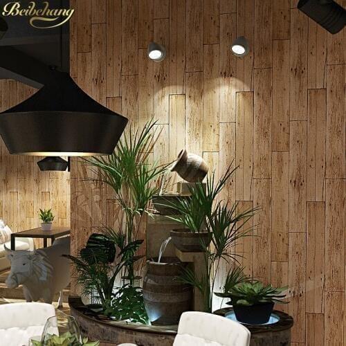 Beibehang PVC Wood Wallpaper for walls 3d Roll vinyl flooring Mural wallpaper Living Room Kitchen Bathroom Waterproof Wall paper