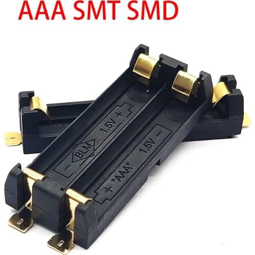 High Quality 1/2 Slot AAA Battery Holder SMD SMT Battery Box With Bronze Pins DIY Lithium Battery Spring Box